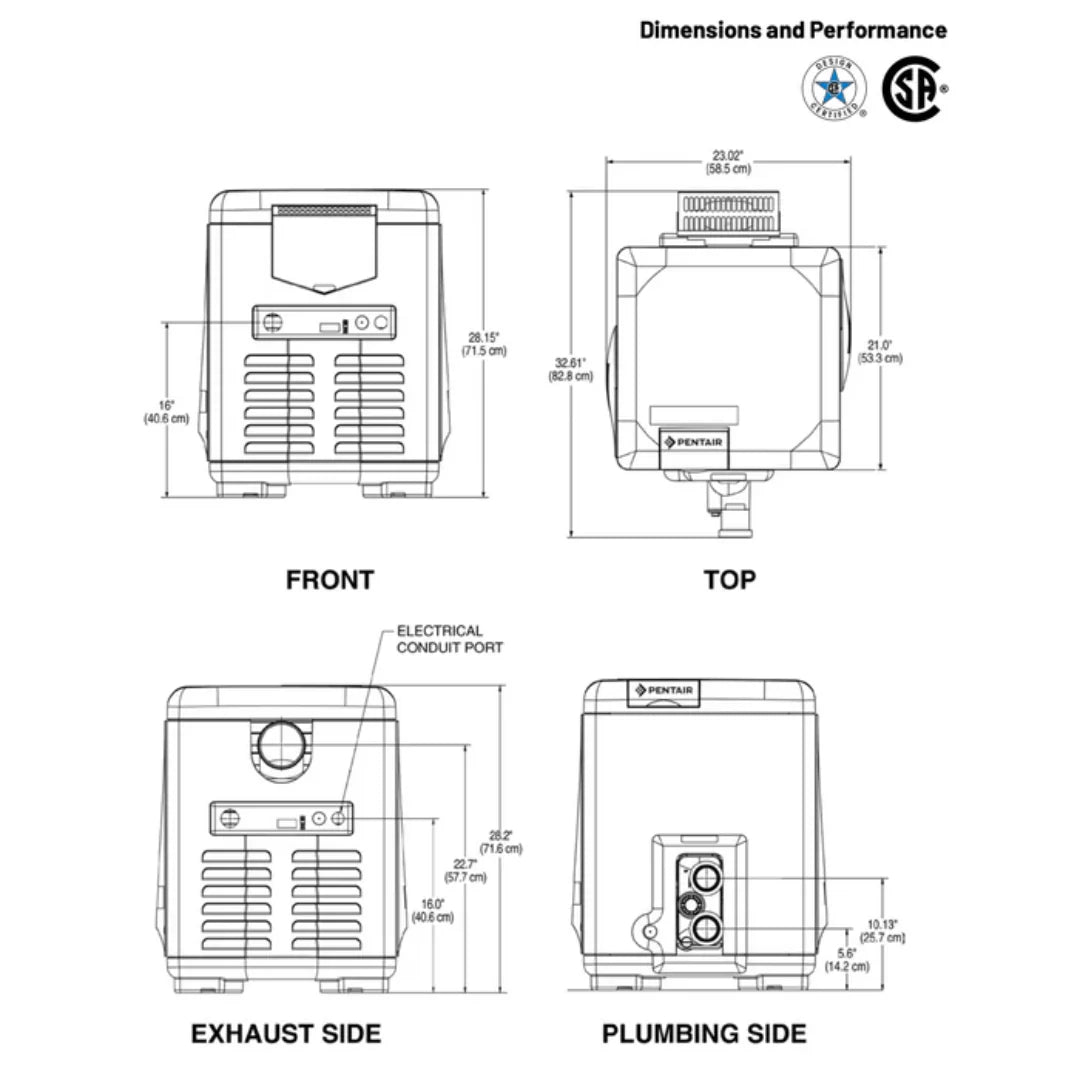 Pentair MasterTemp® Natural Gas High Performance Heater 250HD BTU