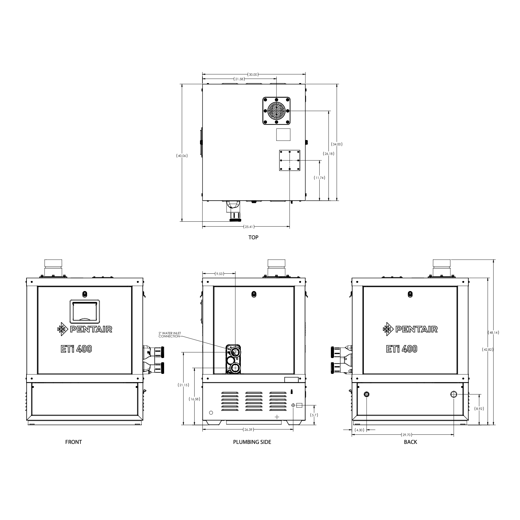 Pentair ETi® 400 High Efficiency Natural Gas Heater 400K